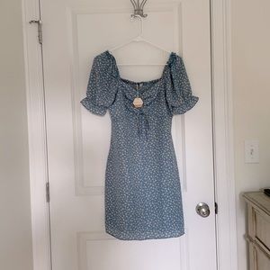 Brand new pink blush blue floral dress